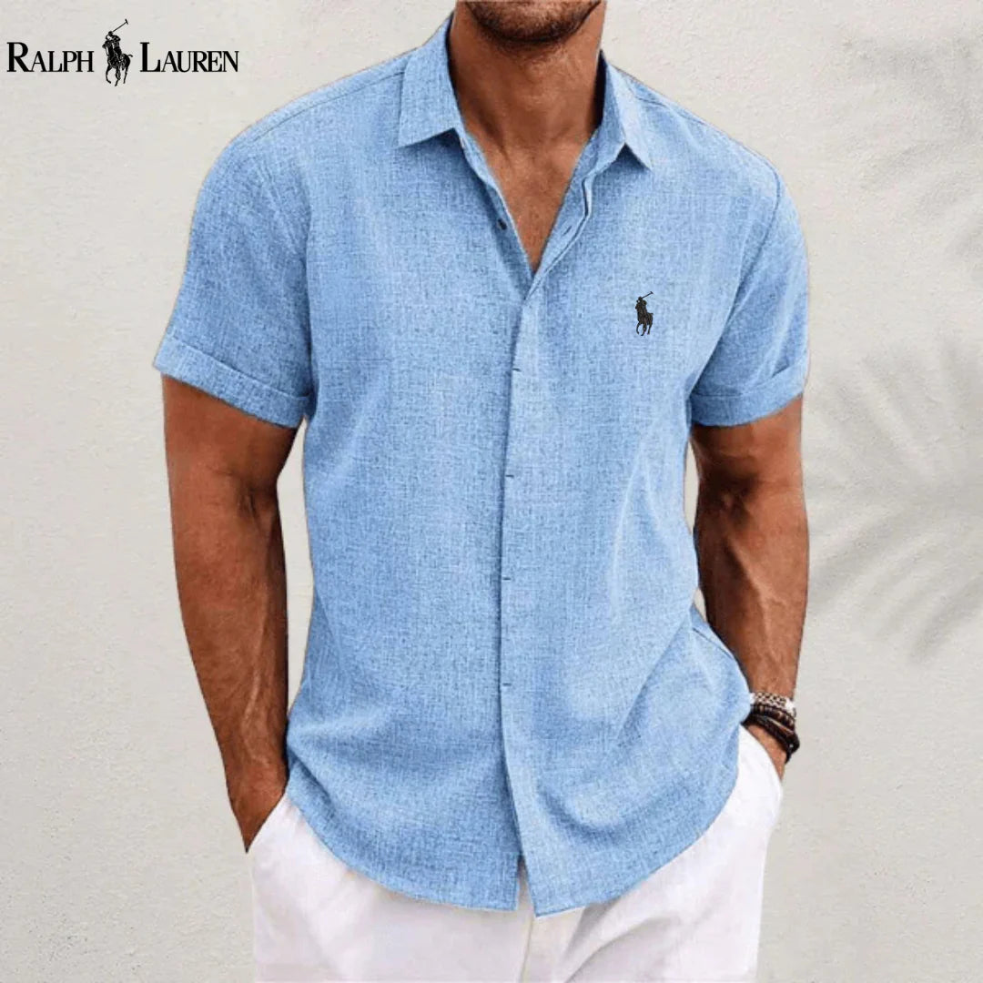 2026 Men's Linen Shirts Short Sleeve Casual Shirts