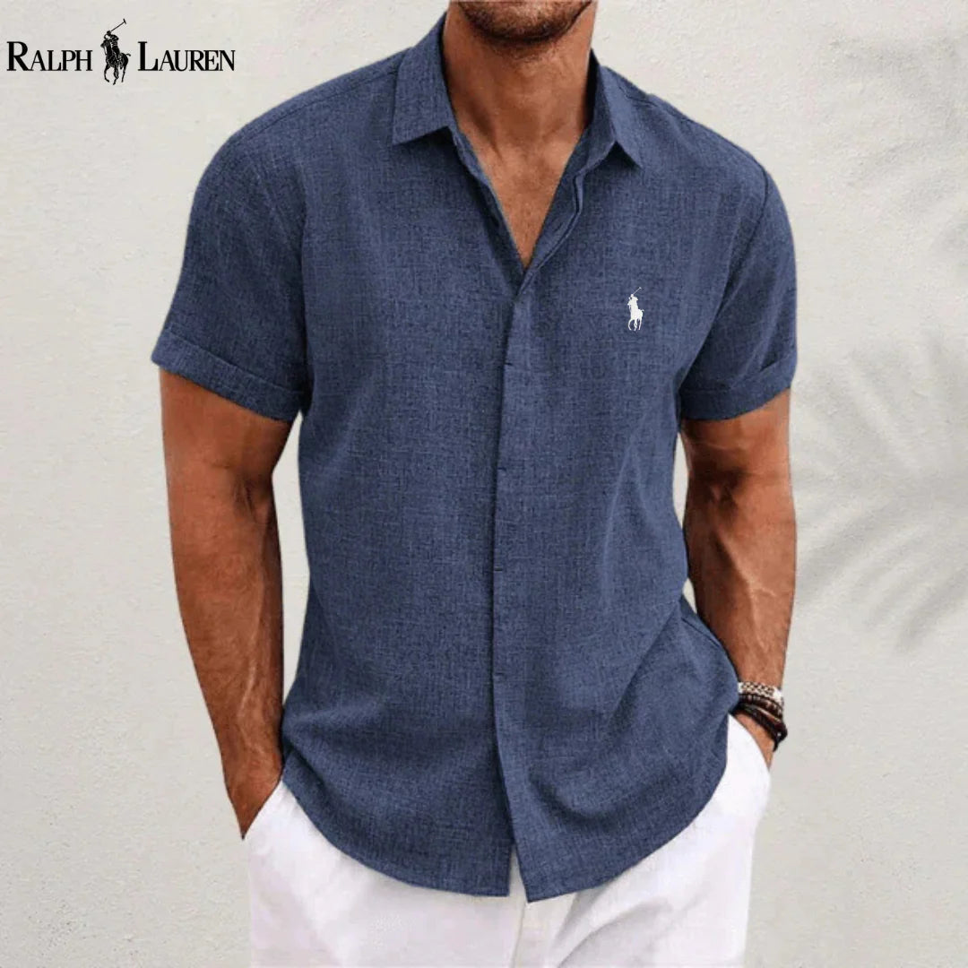 2026 Men's Linen Shirts Short Sleeve Casual Shirts